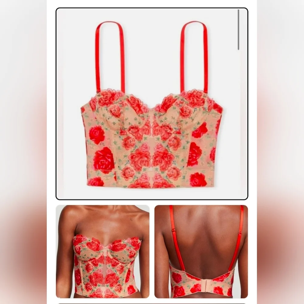 Victoria's Secret Dream‎ Angels Embroidered Illuminating Blooms Bra Top 32B NWT